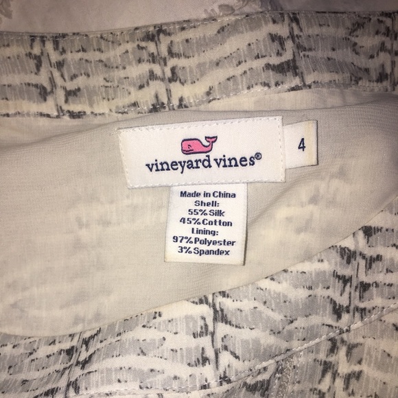 Vineyard Vines Fern Print Silk Top Size 4 - Picture 4 of 4